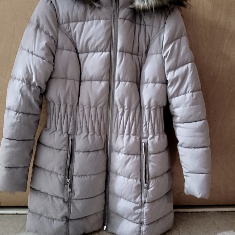Laundry Brand Silver/grey women's long winter coat, size XL